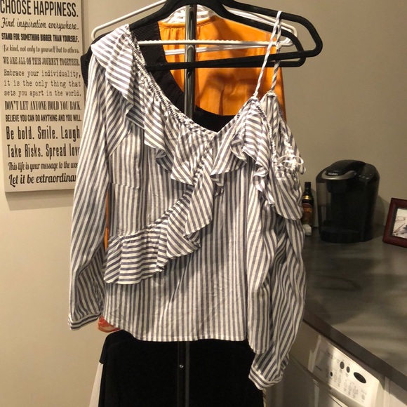 cupcakes & cashmere Tops - Cupcakes and Cashmere Striped Flowy Shirt